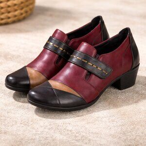 Remonte Leather Ankle Booties size EU 40 US 9.5 Artsy Slip-On Colorblock Casual